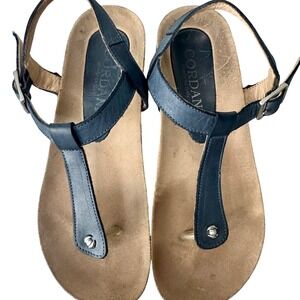 Cordani Leather‎ Thong Sandals Comfort Cork Platform Blue Size 36